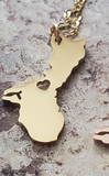 Guam Map Pendant and Necklace