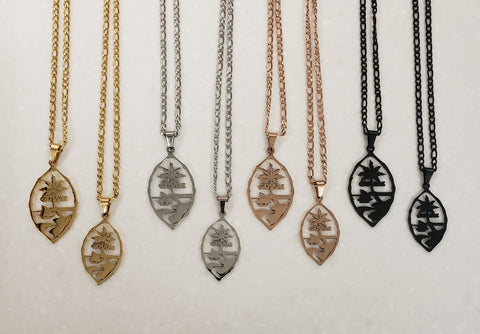 Guam Seal Bamboo Pendant and Necklace