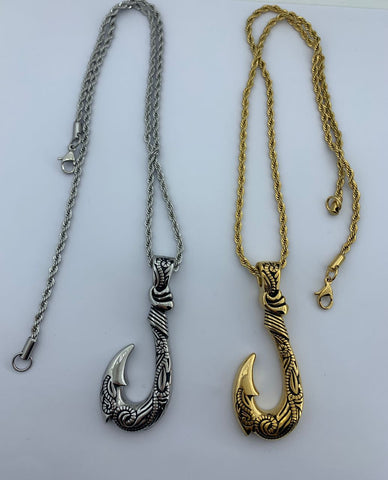 Tribal Hook Pendant and Necklace