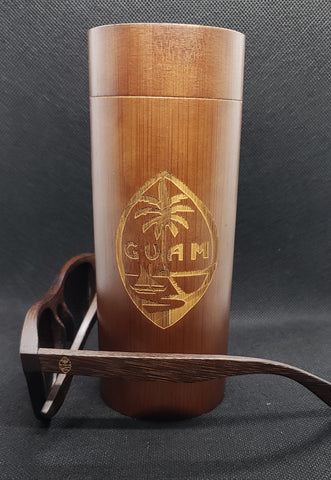 Guam Seal Bamboo SUNGLASSES & CASE