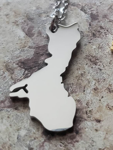 Guam Map Pendant and Necklace